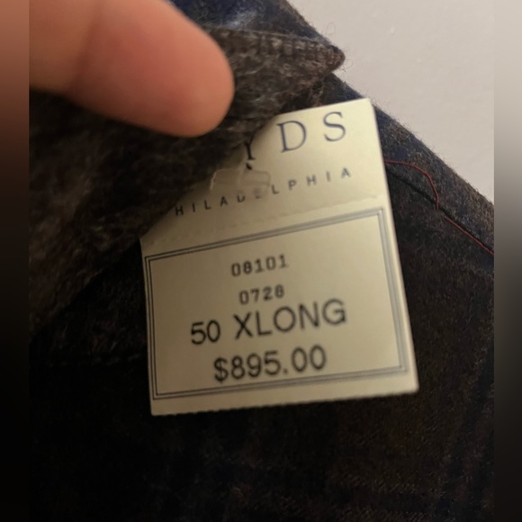 Trussini Italy Wool Gray Plaid Dual Vent Stitched Lapel Blazer Sport Jacket - Picture 4 of 15